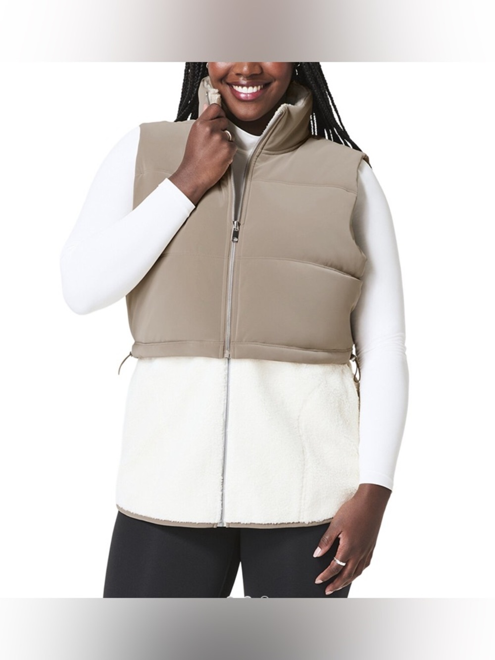 SPANX Women's Two-In-One Velour Fleece Vest NWT